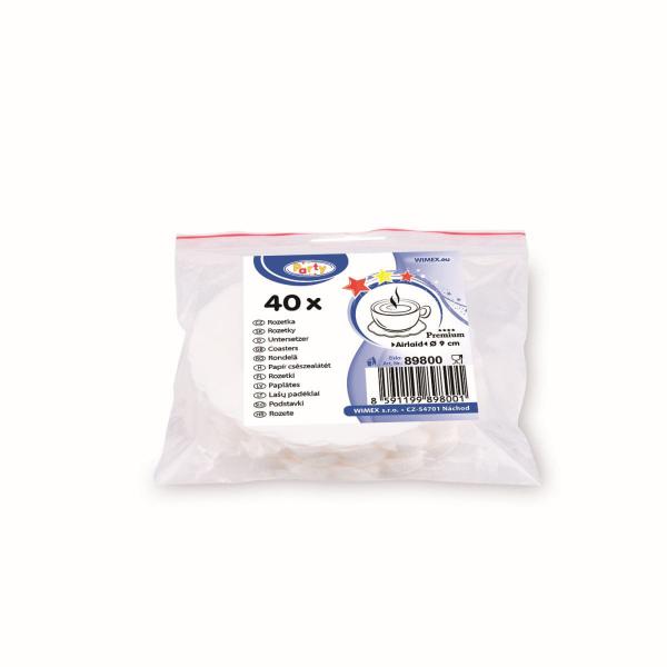 Untersetzer (PAP-Airlaid) PREMIUM weiß Ø9cm [40 St.]