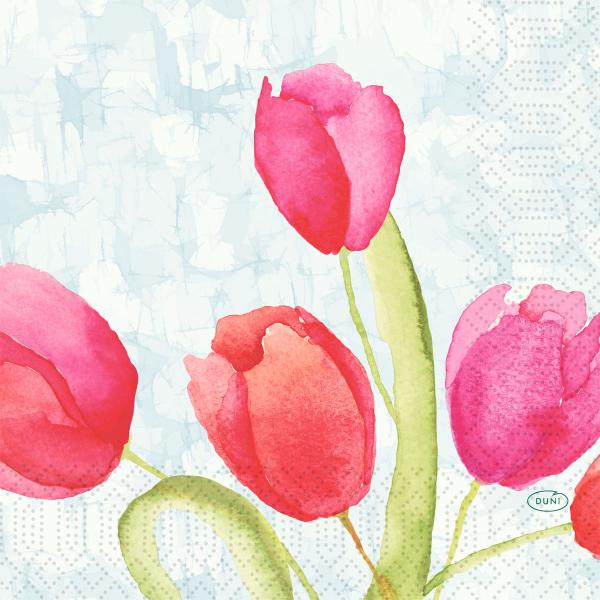 Tissue-Serviette 33 x 33 cm Painted Tulips 3-lagig