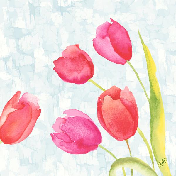 Classic-Serviette 40 x 40 cm Painted Tulips
