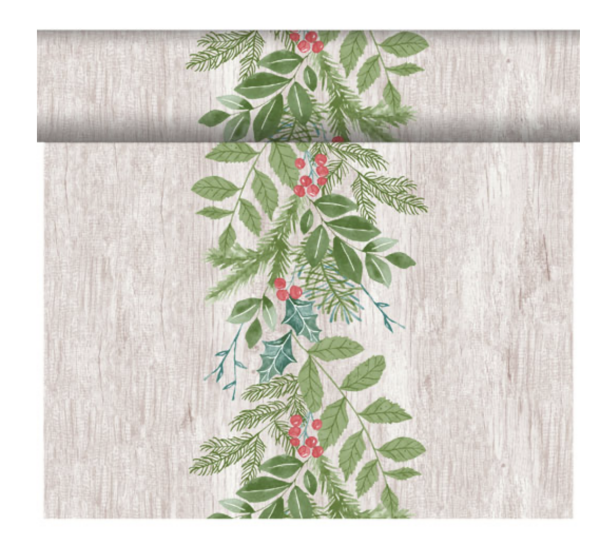 Dunicel® Tête-à-Tête-Tischläufer 0,4 x 24 m Winter Greenery, 4 Stk.