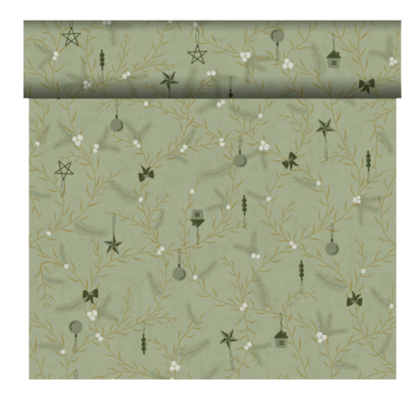 Bio Dunicel® Tête-à-Tête-Tischläufer 0,4 x 24 m Noel Pistachio, 4 Stk.