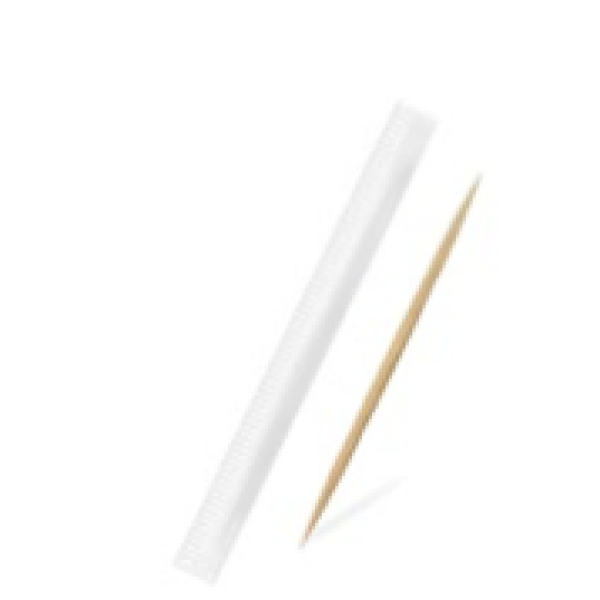 Zahnstocher (Holz FSC 100%) &Oslash;2 x 65 mm einzeln in Papier verpackt [1000 St.]
