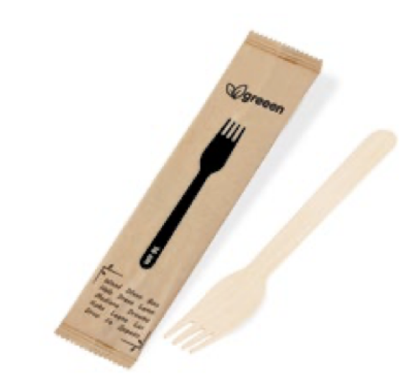 Gabel (Holz FSC 100%) 16cm einzeln verpackt [100 St.]