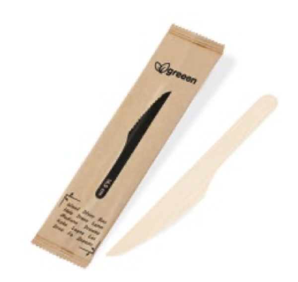 Messer (Holz) 16,5cm einzeln verpackt [100 St.]