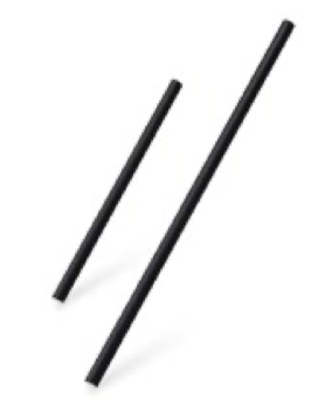 Papiertrinkhalm schwarz `JUMBO` &Oslash;8mm x 15cm [100 St.]