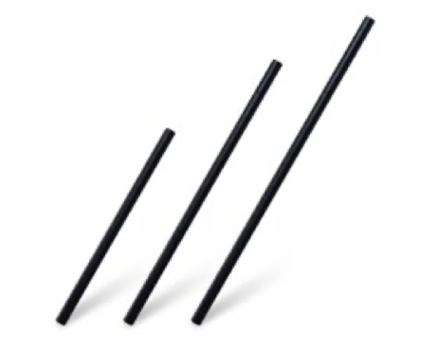 Trinkhalm (Bio-Komposit) schwarz `JUMBO` &Oslash;8mm x 25cm [100 St.]