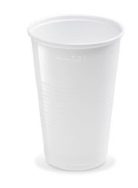 Trinkbecher (PP) wei&szlig; &Oslash;95mm 0,5L [50 St.]