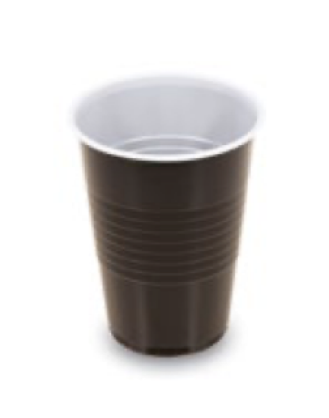 Automatenbecher (PS) braun/wei&szlig; &Oslash;70mm 180ml [100 St.]