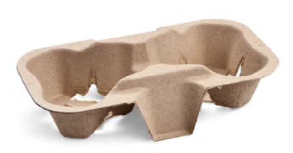 Tragetablett (PAP FSC Recycled) f&uuml;r 2 Becher 19 x 11 cm [50 St.]