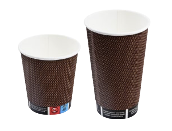 Pappbecher (PAP/PE) PREMIUM Ripple Wall &Oslash;90mm 420ml `0,3L/12oz/L` [25 St.]