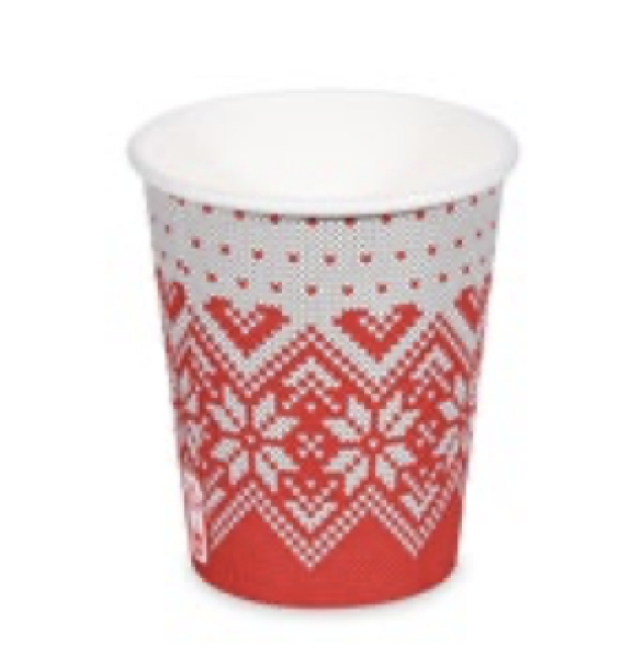 Pappbecher (FSC Mix/PE) Wintersaison &Oslash;80mm 280ml `0,2L/8oz/M` [50 St.]