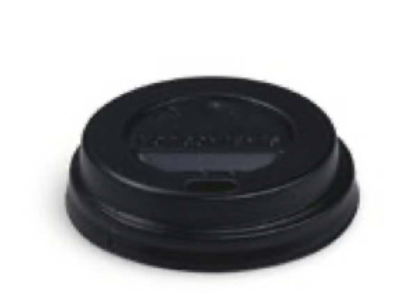 Domdeckel (PS) schwarz f&uuml;r Becher &Oslash;80mm [100 St.]