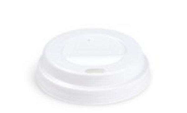 Domdeckel (PS) wei&szlig; f&uuml;r Becher &Oslash;90mm [100 St.]