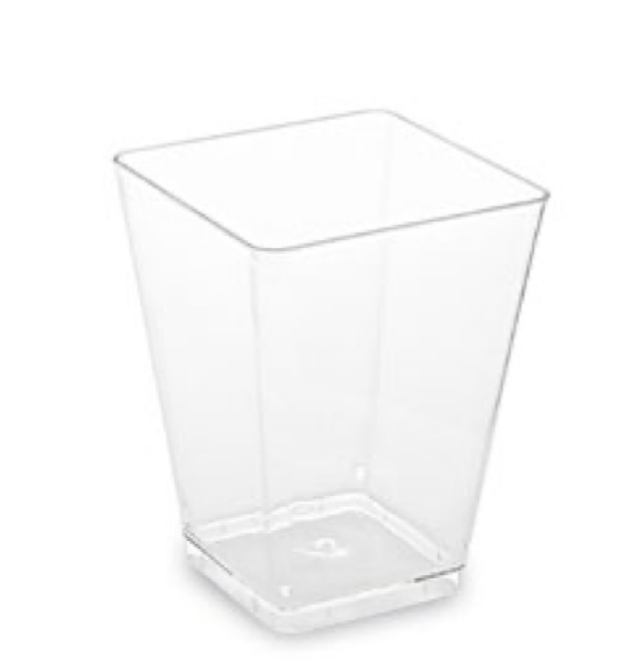 Fingerfood-Becher (PS) eckig glasklar 58 x 58 x 76 mm 160ml [20 St.]