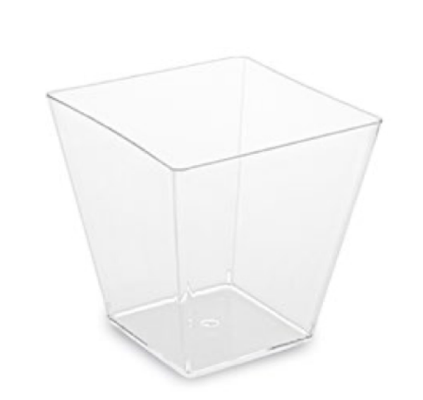 Fingerfood-Becher (PS) eckig glasklar 72 x 72 x 72 mm 230ml [20 St.]