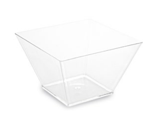 Fingerfood-Becher (PS) eckig glasklar 110 x 110 x 70 mm 500ml [20 St.]