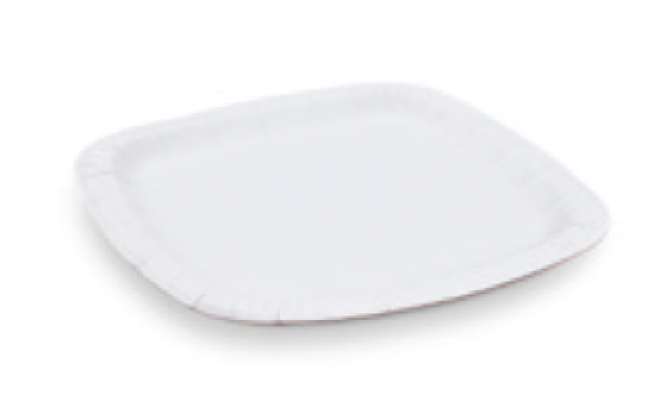 Pappteller (FSC Mix) quadratisch wei&szlig; 24 x 24 cm [100 St.]