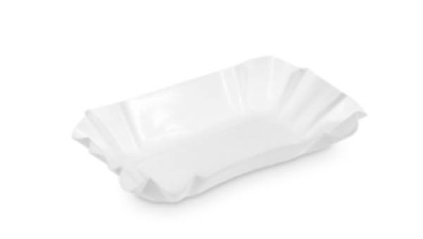 Pappschale (FSC Mix) fettdicht eckig wei&szlig; 14 x 9 x 3 cm [250 St.]