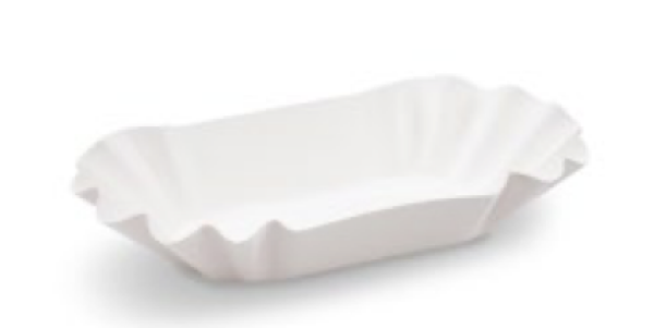 Pappschale (FSC Mix) fettdicht oval wei&szlig; 16 x 9 x 3 cm [250 St.]