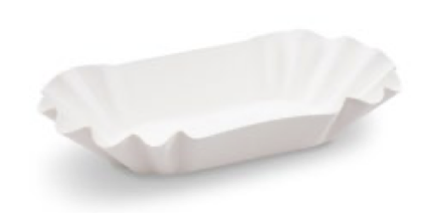 Pappschale (FSC Mix) fettdicht oval wei&szlig; 17,5 x 10,5 x 3 cm [250 St.]