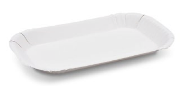 Pappschale (FSC Mix) fettdicht eckig wei&szlig; 23 x 15 x 2 cm [100 St.]