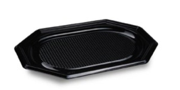 Catering-Platte (rPET) oval schwarz 35 x 24,7 cm [10 St.]