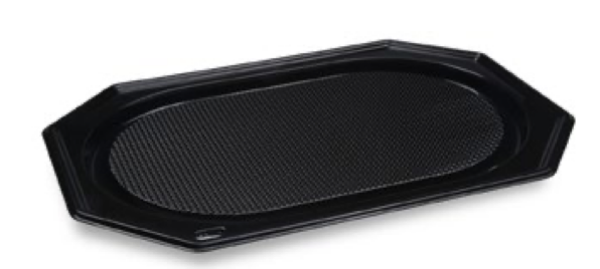 Catering-Platte (rPET) oval schwarz 54 x 36 cm [10 St.]