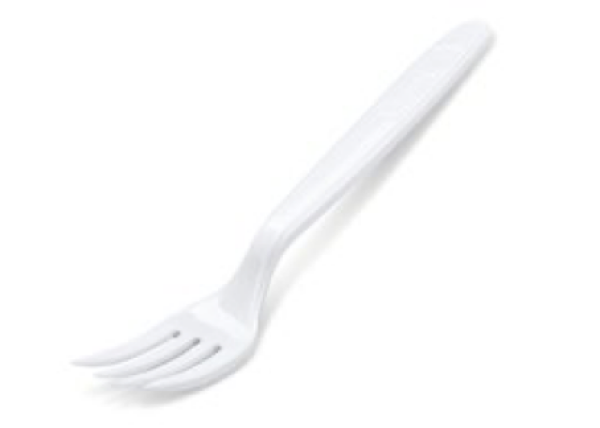 Gabel (PP) wiederverwendbar wei&szlig; 18,5cm [50 St.]