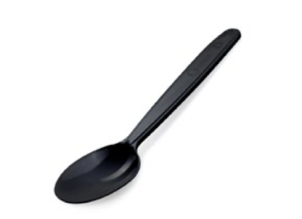 L&ouml;ffel (PP) wiederverwendbar schwarz 18,5cm [50 St.]