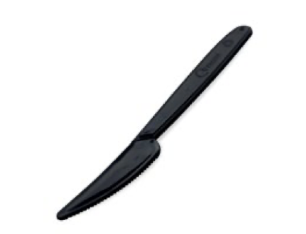 Messer (PP) wiederverwendbar schwarz 18,5cm [50 St.]