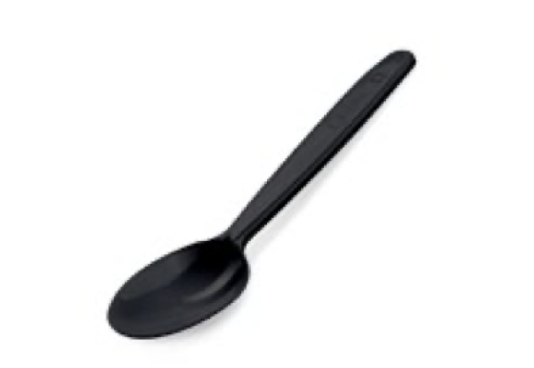 Kaffeel&ouml;ffel (PP) wiederverwendbar schwarz 13cm [50 St.]