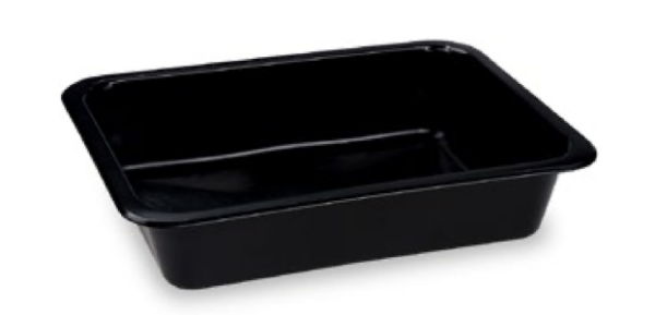 Men&uuml;-Schale (PP) Reware Lunch wiederverwendbar ungeteilt schwarz 227 x 178 x 49 mm [20 St.]