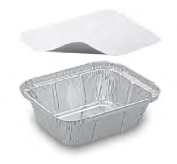 Schale (ALU) eckig 130 x 103 x 43 mm 250ml + Deckel [20 Sets]