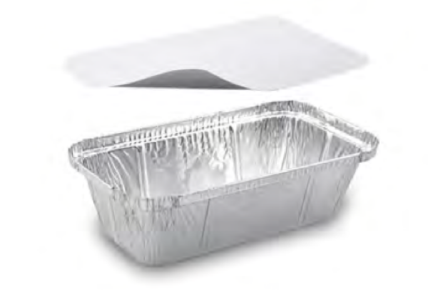 Schale (ALU) eckig 200 x 112 x 54 mm 720ml + Deckel [5 Sets]