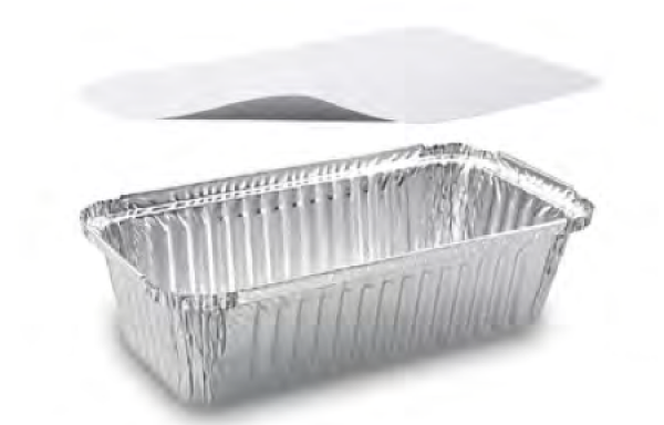 Schale (ALU) eckig 218 x 112 x 60 mm 900ml + Deckel [5 Sets]