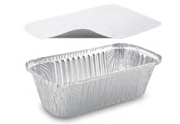 Schale (ALU) eckig 252 x 132 x 70 mm 1500ml + Deckel [5 Sets]