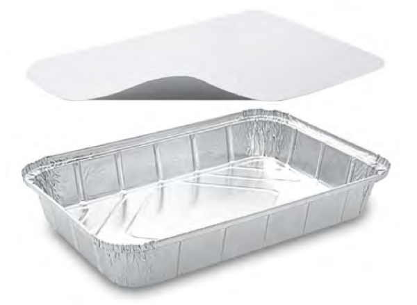 Schale (ALU) eckig 315 x 211 x 51 mm 2000ml + Deckel [10 Sets]