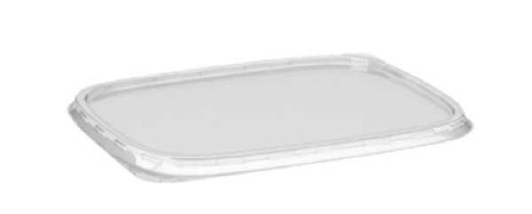 Deckel (PP) klar f&uuml;r Rechteckbecher 108 x 81 mm [100 St.]