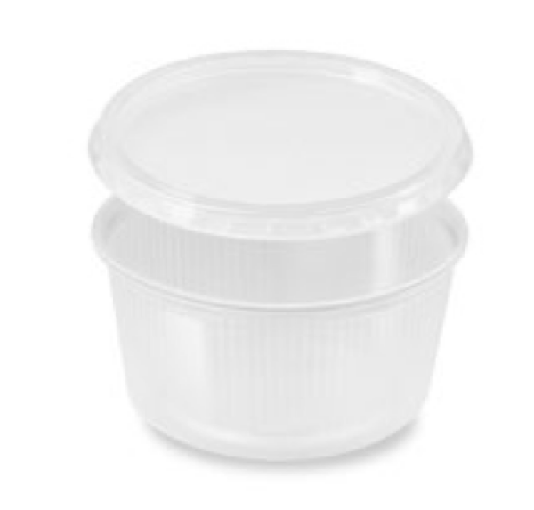 Rundbecher (PP) klar 250ml + Deckel [5 x 50 Sets]