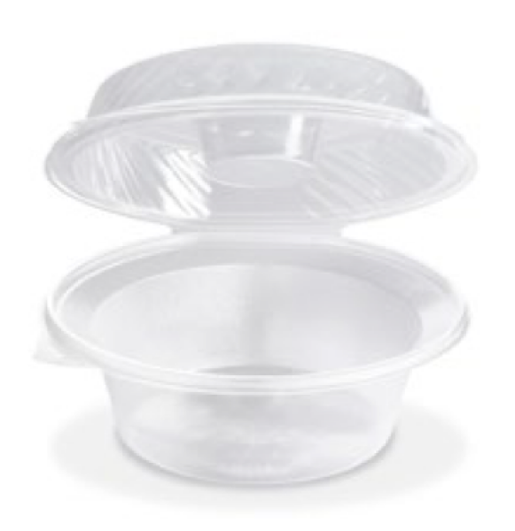 Salatschale (PP) mit Dipfach im Domdeckel klar 1600ml [25 St.]