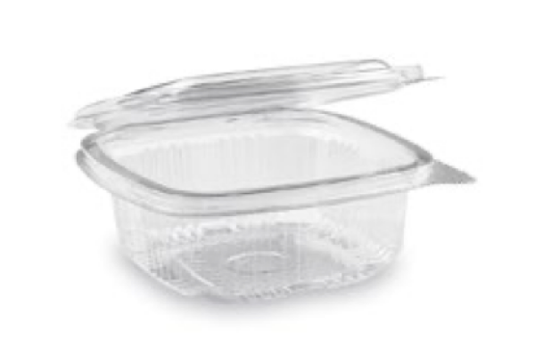 Rechteckbecher (rPET) mit Deckel klar 125ml [50 St.]