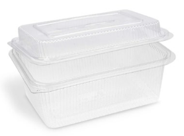 Rechteckbecher (rPET) mit Deckel klar 1500 + 450 ml [50 St.]