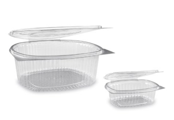 Feinkostbecher (rPET) mit Deckel oval klar 375ml [50 St.]