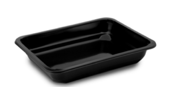 Men&uuml;-Schale (PP) ungeteilt schwarz 227 x 178 x 50 mm 1400ml [50 St.]