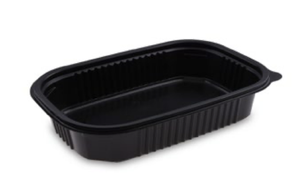 Mikrowellenschale (PP) ungeteilt schwarz `M` 221 x 151 mm 750ml [50 St.]