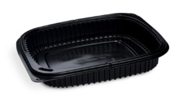 Mikrowellenschale (PP) ECONOMY ungeteilt schwarz 240 x 210 mm 1200ml [100 St.]