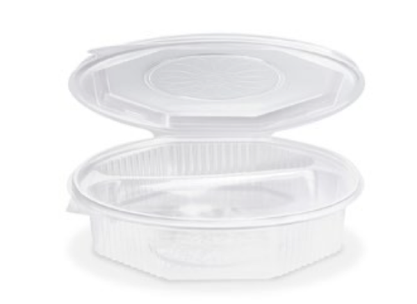 Men&uuml;-Schale (PP) Ripboxx Meal 2-geteilt achteckig klar 1000ml [25 St.]
