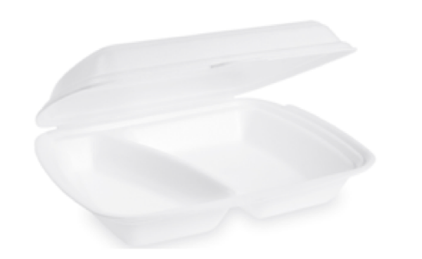 Thermo Men&uuml;-Box (XPS) 2-geteilt wei&szlig; 241 x 207 x 69 mm 600ml [125 St.]