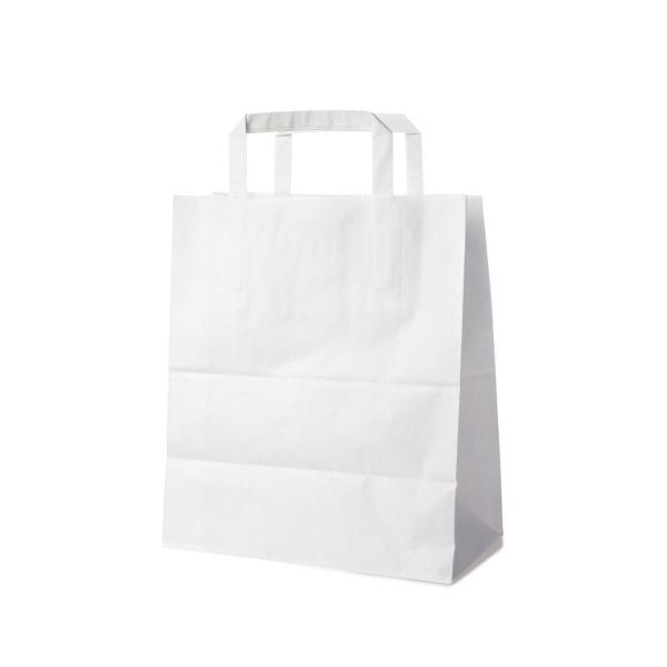 Papiertragetasche wei&szlig; 22+10 x 28 cm [50 St.]