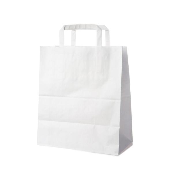 Papiertragetasche wei&szlig; 26+14 x 32 cm [50 St.]